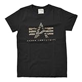 [アルファ インダストリーズ] ALPHA INDUSTRIES INC キッズ Tシャツ 半袖 ロゴ プリント 迷彩 Uネック クルーネック コットン 綿 男の子 女の子