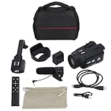 4K Ultra HD ビデオ カメラ ビデオカメラ、18X デジタル ズーム 3.0 インチ IPS タッチ スクリーン WiFi 2.4G Vlogging ビデオ レコーダー、マイク、ハンドヘルド スタビライザー、リモコン付き