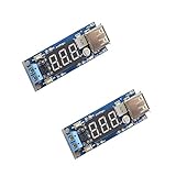 Lifepartner 【2個セット】DC-DC 6.5-40V To 5V 2A USBチャージDC-DC 降圧型変換器内蔵電圧計