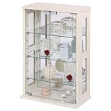 ガラスラック (60cm, アイボリー) コレクション ラック ケース ボックス