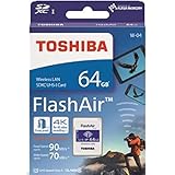 64GB TOSHIBA 東芝 無線LAN搭載SDXCカード 第4世代FlashAir W-04 UHS-1 U3 R:90MB/s W:70MB/s 海外リテール THN-NW04W0640A6 [並行輸入品]