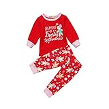 (ラランドリー) laraandlory 女の子 クリスマス スウェットスーツ 上下2点セット (110/18-24ヶ月, 赤)