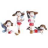 Dovewill マイクロランド　人形の家　風景装飾　写真道具　家飾り　子供ギフト　ミニチュア　ドールハウス　インテリア　テーブル　ガーデン　盆栽　食卓　観葉植物用　萌え　飛行の少女　4個入りセット