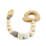Baby Teething Toy Wooden Hedgehog Shapes Pacifier Clip Eco-friendly Chewable Nature Clips Teether by