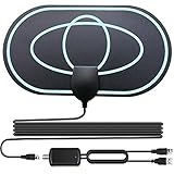 TAMOSH HDTVボックス、デジタルTVアンテナブースターアクティブ、屋内空中HDフラットデザイン、屋内Hdtvアンテナ