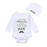 (プタス)Putars ベビー服 子供服 ロンパース 男の子 英字柄 AWESOME LITTLE MAN可愛い 秋 冬 新生児 歩行服 出産お祝い 記念日 プレゼント 0-24ヶ月