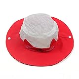 CXYP　 ベビー 　ガールズ　ボーイ　キッズ 　夏帽子 ストローハット　太陽帽　 つば広　カワイイ　アウトドアハット 紫外線 　UVカット　通気性　メッシュ素材　男女兼用 (46-48cm, レッド