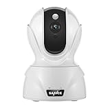 SANNCE 小型ワイヤレスカメラ 1080P 200万画素 wifi対応 ネットワークカメラ 動体検知 警報機能付き マイク搭載双方向音声・通話可 暗視撮影 PTZ首振り式 遠隔操作 屋外屋内兼用 