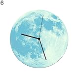 braceusクリエイティブ3dグローin theダークLarge Moon DIY壁時計ルーム壁画装飾 L F2E07WN02WK6J112MT