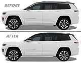 SlickMod クローム 削除 ブラックアウト ビニール オーバーレイ 2021-2023 Jeep Grand Cherokee L ウィンドウトリム用 (2.ウィンドウトリムのみ、マットブラック)
