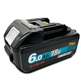 【カットオフ機能付き】 互換ラボ マキタ MAKITA 互換 バッテリー 18V 6.0 Ah PLUS 6000 mah Waitley 互換LAB LED デジタル残量表示 WTL1860 WTL1890 MAKITA BL1830B BL1850B BL1860B 対応 電動工具用 (2)