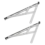 uxcell ウィンドウ摩擦ヒンジ 354 mm 304ステンレス スチール ケースメント トップ サイド シルバー トーン 2本入り