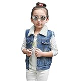 REILI　ベスト　裏起毛　デニムベスト　女の子　男の子　ボア　防寒　暖かい　通学　カジュアル　男女兼用　ボーイズ　ガールズ　秋冬　 (110)