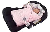 BlueberryShop Minky Reversible for CAR SEAT Swaddle Wrap Blanket Sleeping Bag for Newborn, baby show