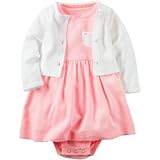 カーターズ Carter's/ 2ピースベビーソフトボディスーツドレス&カーディガンセット ピンク ワンピース 12ヶ月【並行輸入】