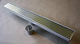 Novalinea LinearシャワーDrain with Eurotop Grate , Includes Strainer、2 "センターコンセント、304ステンレススチール 27.5 Inch
