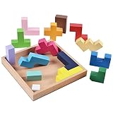 Kids木製Montessori Tetrisゲームカラフルなブロック木製ボックス幾何図形スライド建物ブロッククリスマスギフト