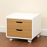 サイドテーブル テーブル ベッドサイドテーブル キャスター付き ワゴン ナイトテーブル おしゃれ 北欧 木製 ホワイト/ナチュラル HMA020WH/NA