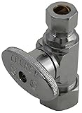 Keeney 2068PCLF 5/8-Inch O.D. by 3/8-Inch O.D. Compression Lead Free Quarter Turn Straight Valve, Ch