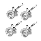 【LEISURE CLUB】ヒートン キャップ ネジヒートン 100個 シルバー 4*7mm 銅 uvレジン ジュエリー アクセサリー パーツ 金具 ハンドメイド 手芸 キャップ付き 手芸用品 クラフト 手作り DIY (4*7mm, シルバー)