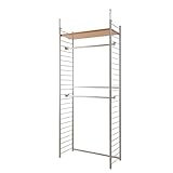 突っ張り壁面間仕切りワードローブ　幅90cm　背板無しタイプ　ナチュラル色