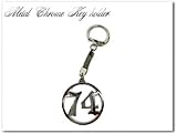 メタルクロームキーホルダー「74」 74年式のメタル素材キーチェーン キャデラック・シボレー・...