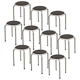 山善(YAMAZEN) スタッキングスツール YZX-01(SB)*10 ブラック お得な10脚セット