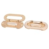 uxcell プルハンドル 金属 凹型フラッシュプルハンドル オーバルシェイププルリング フラッシュハンドル 2個入り