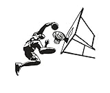 23.6 " X 47.2 " Olivia Large Basketball PlayerウォールステッカーステッカーシルエットスポーツバスケットボールダンクシュートDIYビニール取り外し可能な壁の