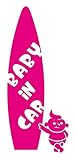 Sticker Shop Haru BABY ＩＮ CAR ステッカー サーフボードと赤ちゃん 20cm ピンク