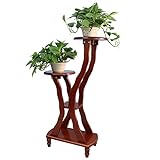 Plant shelf マルチレイヤーソリッドウッドフラワーラックバルコニープラントシェルフマルチファンクションフラワーポットラックフロアスタイルシェルフ Flower racks ( 色 : G g