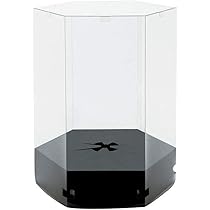 新品未開封 BANDAI ディスプレイ台座 ホワイト 1ケース(8個入) Amazon｜日本製 六角形 クリアケース 台紙付 1個 高さ37×奥行26