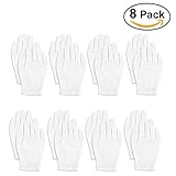 Tinksky Lightweight Soft Cotton Protective Working Glove - 8 pairsset (White) [並行輸入品]