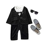 キッズ・ベビー服　男の子　フォーマルジャケット カバーオール2点上下洋服セット蝶ネクタイ付きタキシード風　結婚式　祝い　念撮影 入園式用70/80/90/100