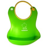 ルルハウス 離乳食スタート お食事エプロン スタイ 着用簡単 防水 で 水洗い 楽ちん (みどり)