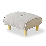 (DORIS) スツール オットマン 【ロンボ ベージュ】 足置き サイドテーブル 北欧 ファブリック 幅59×奥行49×高さ29cm 軽量4kg