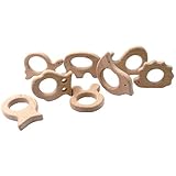 Amyster 16pcs Beech Wood Charm Pendants Solid Eco-friendly Charm Jewelry Making Accories Handcrafted
