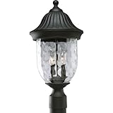 Progress Lighting P5429-31 2-Light Post Lantern with Optic Hammered Clear Glass to Complement The Ne