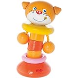 Haba Clutching Toy Clatter Cat Wooden Rattle & Teether (ドイツ製)