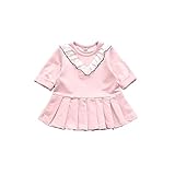 Pojour 春 1-7歳女の子向き ワンピース 子供かわいいプリンセスドレス ピンク(100cm)