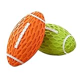 ノーブランド品犬用鈴入りボールSサイズペットわんちゃんグッズおもちゃ玩具音の出るおもちゃ噛むおもちゃペット用品室外室内鈴知育玩具運動不足ストレス解消犬歯磨き小型犬ペットグッズラグビー型ボールMサイズ