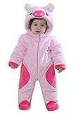 C-Princess 動物 着ぐるみ 新生児服 カバーオール ロンパース ジャンプスーツ ルームウェア 防寒着 赤ちゃん ベビー 子供 キッズ コスチューム (70, 豚)