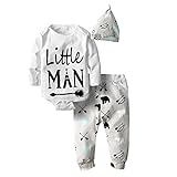 (ビッグエレファント) Big Elephant 長袖 ボディスーツ パンツ 3点セットアップ男の子用 3-24 ヶ月 H30 (6-12ヶ月)