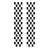 スターウィック ボンネット ステッカー 車 2本セット ストライプ 黒 ブラック DIY チェック エンブレム ステッカー (チェック)