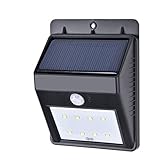 Begost ソーラー発電式 LEDセンサーライト 8LED ウォールライト 光センサー＆人感センサー 配線不要 取付簡単 壁掛け 防水規格 IP65 ガーデン 玄関 屋外用