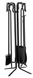 Uniflame t18070bk 22 "高5 Pieceブラック錬鉄Fireset With Crookハンドル、 Dimensions : Height- 22" x Width - - x W