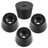 uxcell ラバー製パッド バンパーパッド 家具の脚パッド ブラック D36x28xH25mm 4個入