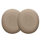 kwmobile 2x ヘッドホンカバー Jabra Evolve 2 65 / Evolve 65 SE対応 交換用イヤーパッド - クッション PUレザー ベージュ