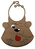 Soft Silicone Bib for toddler and baby Spill Crumb and Food catcher Waterproof bibs by Big Little Ba