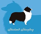 シェルティー ブラック & ホワイト ［白黒］ 犬 ステッカー プレミアム シルエット MK-2